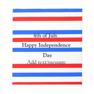Red blue stripes independence day 4th of July Notepad