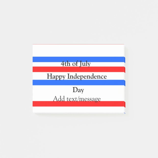 Red blue stripes independence day 4th of July  Post-it Notes (Front)