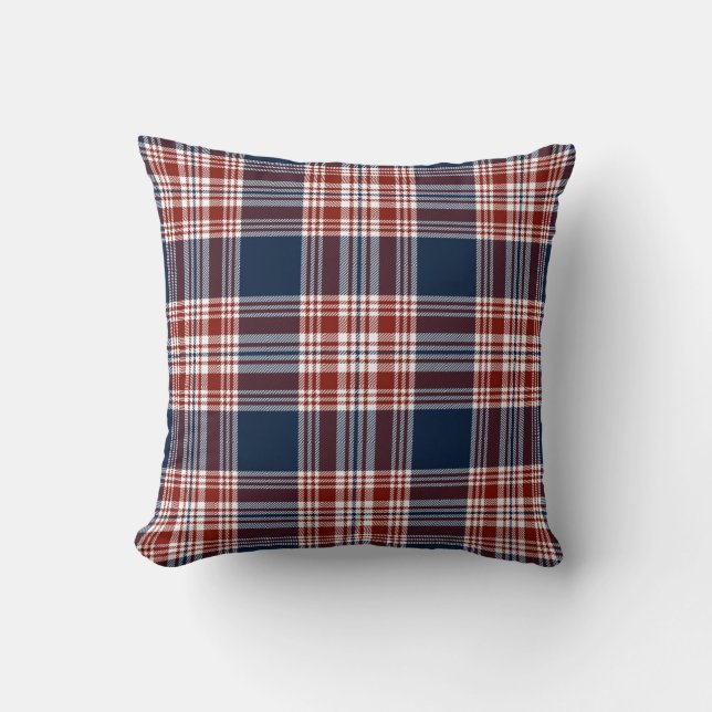 Red Blue Tartan Plaid Pattern Rustic  Cushion (Front)