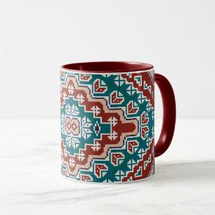 Red Blue Teal Native American Indians Navajo Mug