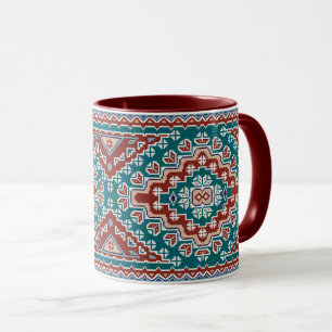 Red Blue Teal Native American Indians Navajo Mug