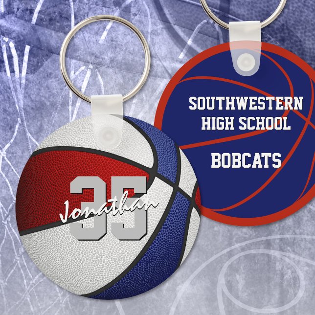 red blue team colours basketball key ring (Creator Uploaded)