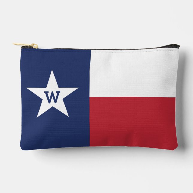 Red & Blue Texas Flag Accessory Pouch (Front)