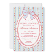 Red & Blue Vintage Fancy Floral Bridal Shower