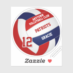 red blue volleyball team colours kids jersey numbe