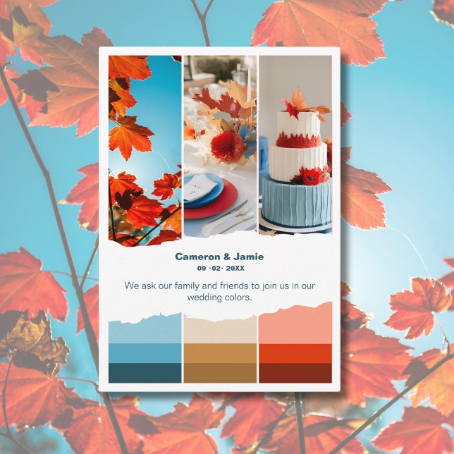 Red Blue Wedding Colour Palette Enclosure Card (Red Blue Wedding Color Palette Enclosure Card)