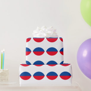 Red Blue White Custom Colours Geometric Patterns Wrapping Paper