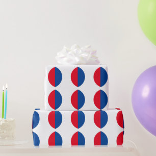 Red Blue White Geometric Patterns Custom Colours  Wrapping Paper