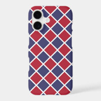Red Blue White Harlequin Diamond Chequered Pattern