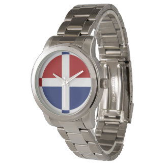 Red, Blue, & White Modest Cross Watch