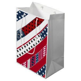 Red blue white national Patriotic background . Medium Gift Bag