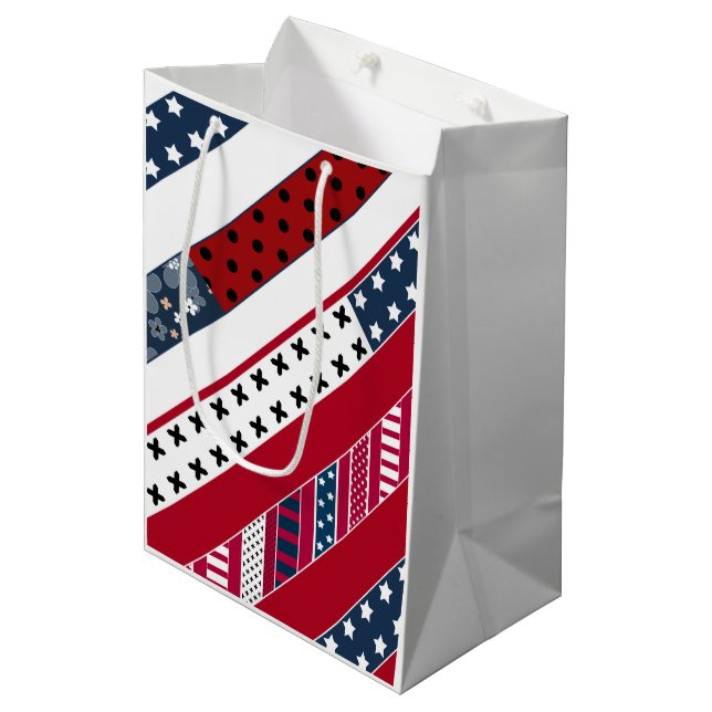 Red blue white national Patriotic background . Medium Gift Bag (Front Angled)
