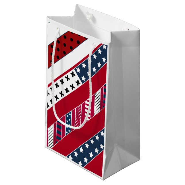Red blue white national Patriotic background . Small Gift Bag (Front Angled)
