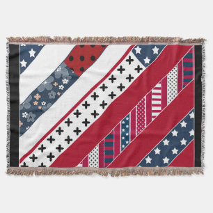 Red blue white national Patriotic background . Throw Blanket