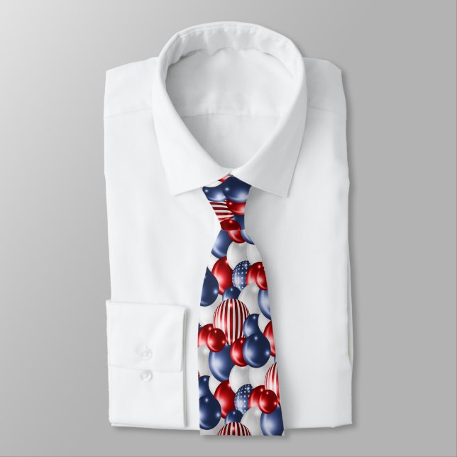 RED BLUE WHITE PATRIOTIC TIE (Tied)