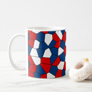 Red Blue White Pattern Coffee Mug