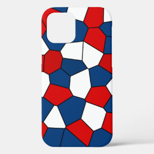 Red Blue White Pattern iPhone 12 Case