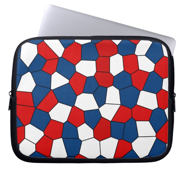Red Blue White Pattern Laptop Sleeve (Front)
