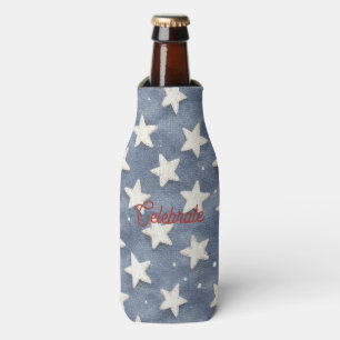 Red Blue White Stars Celebrate America Bottle Cooler