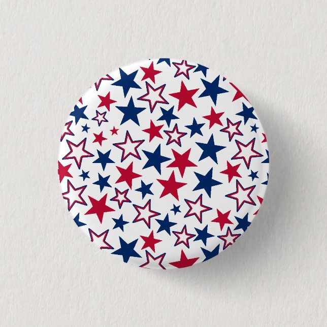 Red Blue White Stars Patriotic American Flag  Clas 3 Cm Round Badge (Front)