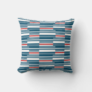 Red Blue White Stripes Cushion