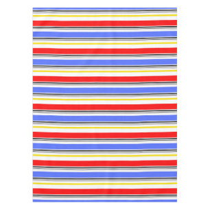 Red Blue White Stripes Design Tablecloth