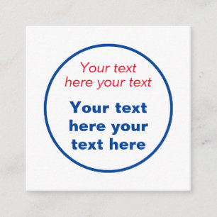 Red Blue White Your Text Here Replace Slogan Enclosure Card