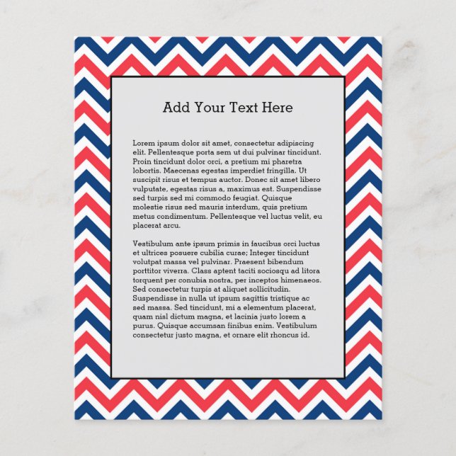Red Blue White Zig Zag Lines Geometric Baseball Flyer (Front)