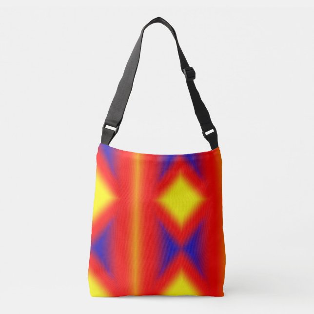 Red blue yellow abstract colourful custom add your crossbody bag (Front)