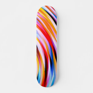 Red Blue Yellow Black Abstract Pattern Skateboard