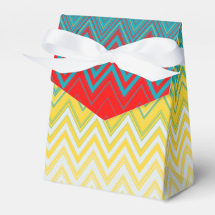 Red Blue Yellow Chic Unique Zigzag Pattern Favour Box