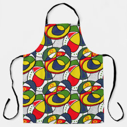 Red Blue Yellow Green Beach Ball Apron