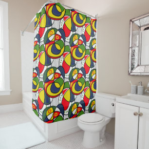 Red Blue Yellow Green Beach Ball Shower Curtain