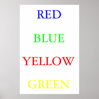 Red Blue Yellow Green Poster
