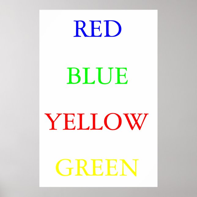 Red Blue Yellow Green Poster (Front)