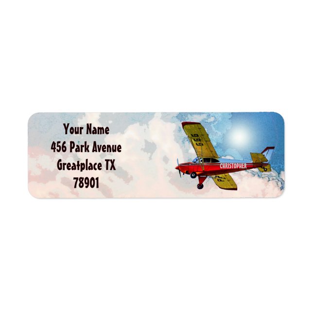 Red Blue Yellow Personal Aircraft With Your Name (Front)