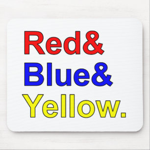 Red Blue Yellow Primary Colours Mouse Mat