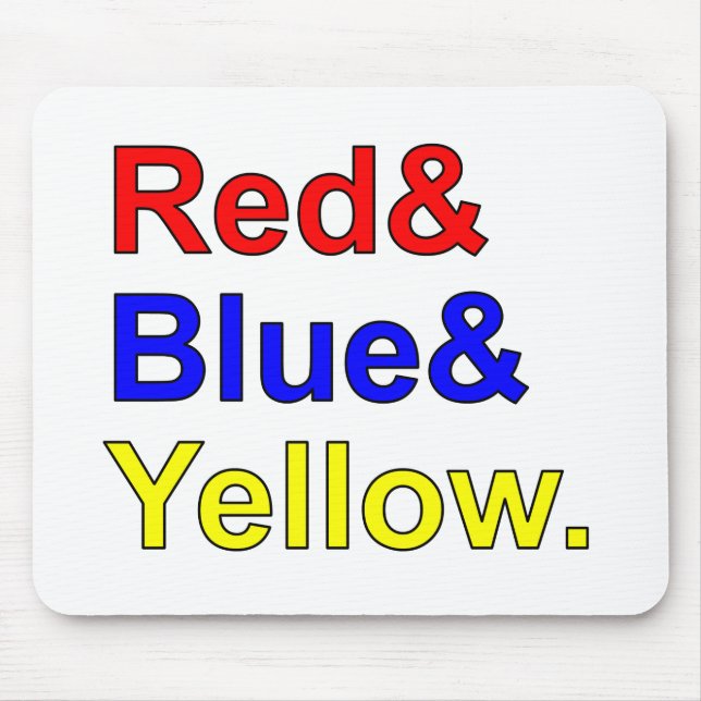 Red Blue Yellow | Primary Colours Mouse Mat (Front)