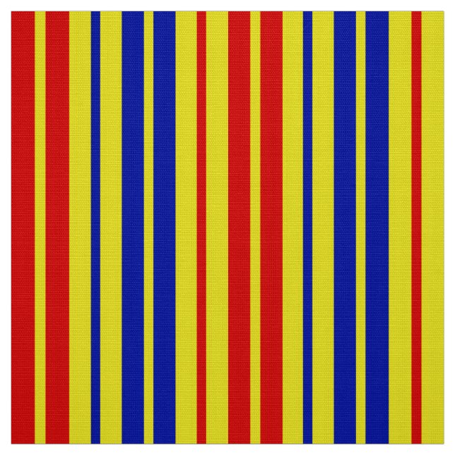 Red Blue Yellow Stripes Pattern Design  Fabric (Swatch)