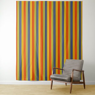 Red Blue Yellow Stripes Pattern Design Tapestry