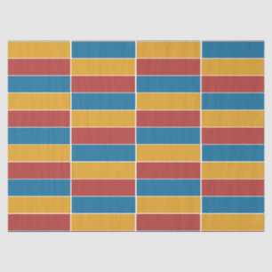 Red Blue Yellow Stripes Tissue Paper