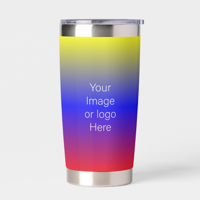Red Blue Yellow Traveller Gradient Personalise Insulated Tumbler (Left)