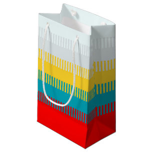 Red Blue Yellow White Grey Chic Unique Pattern Small Gift Bag