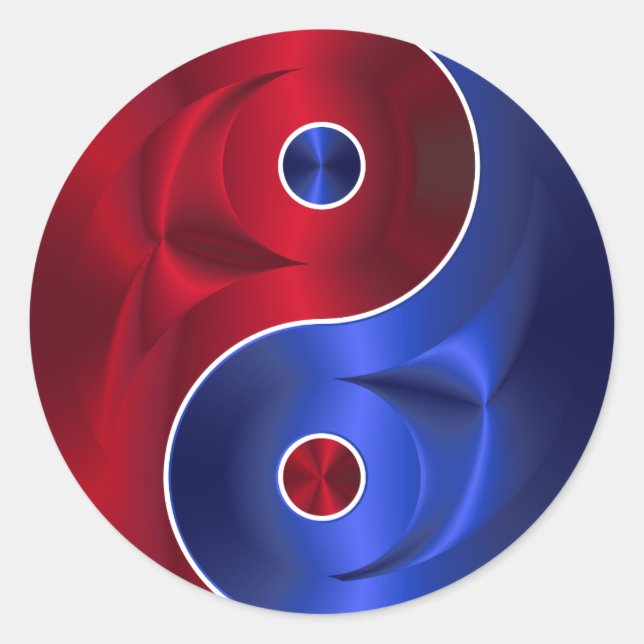 red blue yin yang stickers (Front)