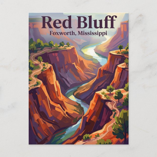 Red Bluff Mississippi Postcard (Front)