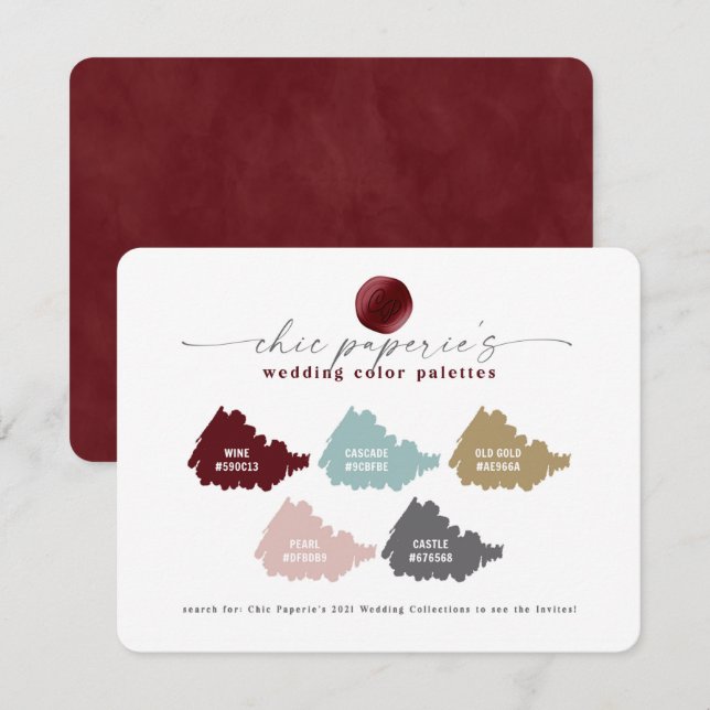 Red & Blush Pink Winter Wedding Colour Palette Car (Front/Back)