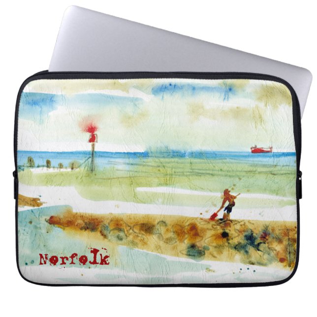 Red Boat in Mundesley, Norfolk Laptop Sleeve (Front)