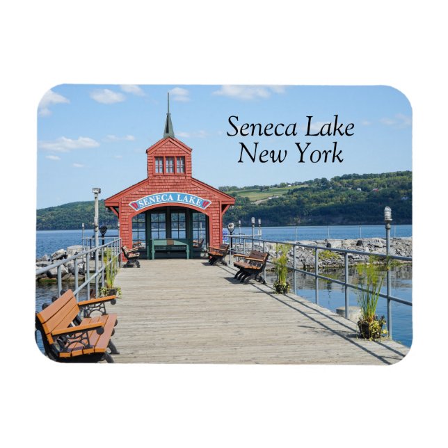 Red boathouse on Seneca Lake Magnet (Horizontal)
