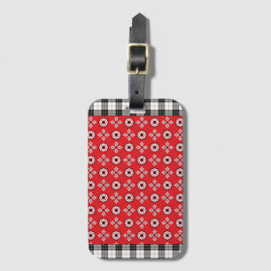 Red Boho Bandanna Print Luggage Tag