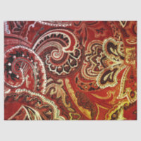Red Boho Chic Retro Hippy Paisley Bandanna